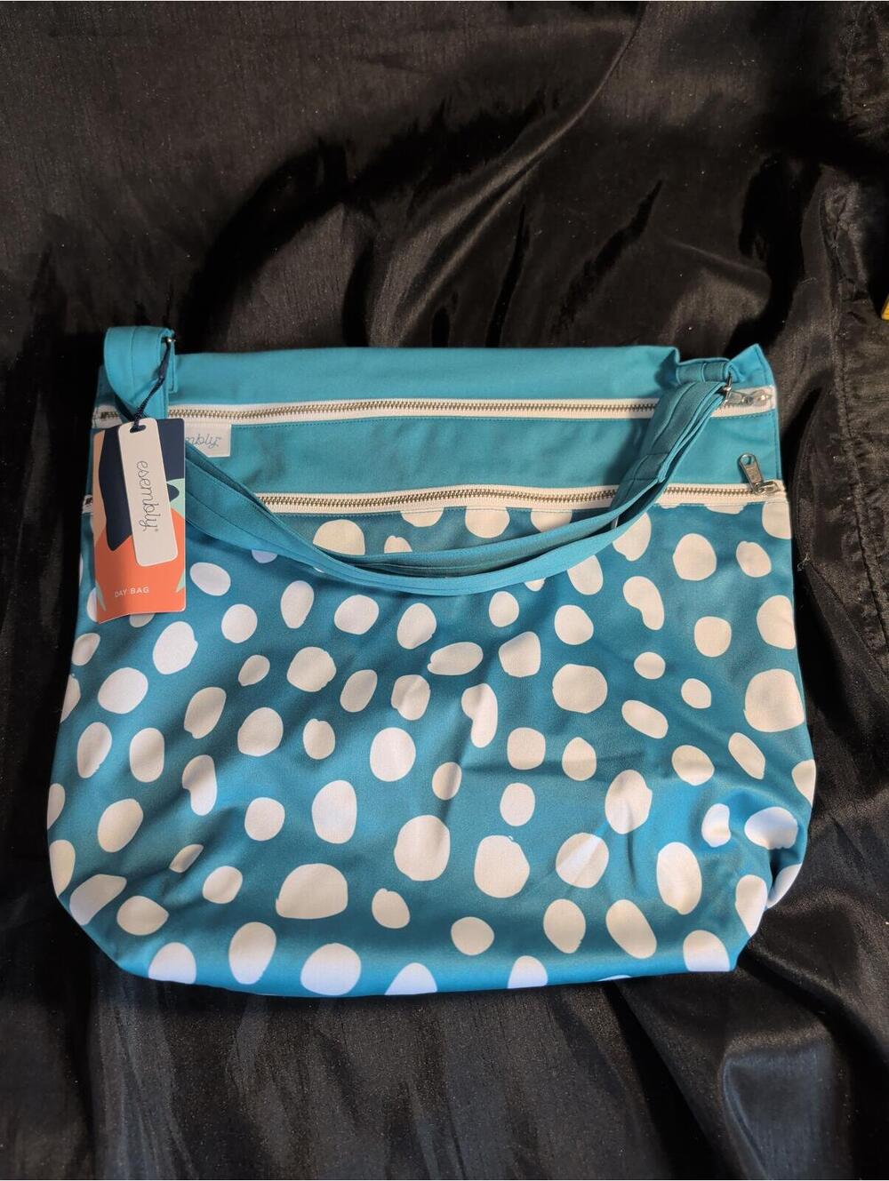 Esembly Day Bag DB Dapple Dot Blue/White Polka Dot Tote shoulder Bag